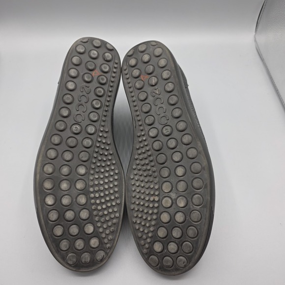 ECCO Bootie Womens 41 Gray Metallic Leather Extra Width Zipper Comfort Sneaker - Picture 10 of 15